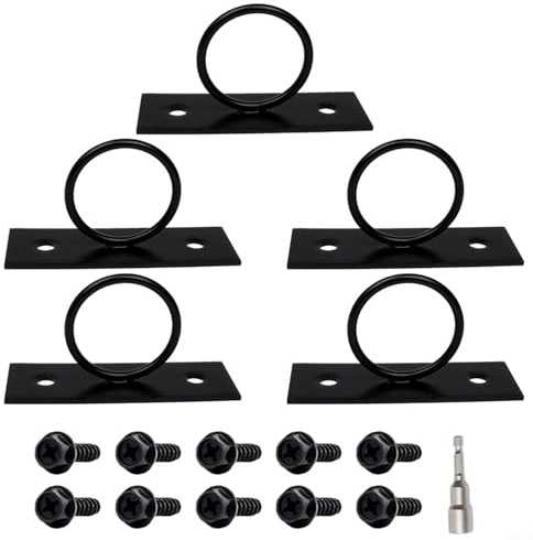 FUANA Lot de 5 supports de corde en acier inoxydable avec vis pour garde-corps, quais, platines de câbles marins - Noir