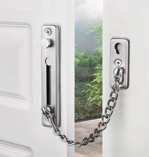 Kasoud Door Chains for Front Door, Safety Chain Door Lock, Heavy Duty Latch Chain Door Lock, Stainless Steel Security Chain Lock, Sliding Bolt Bolt Guard Safety Lock, Door Chain for Home, Hotel