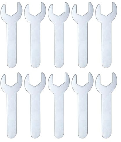 HARFINGTON 10pcs Small Wrench Open End Wrench 14x70x1.5mm Metric U-Shaped Single Open Ended Spanner Super Thin Small Flat Head Galvanizing Wrench for Automotive Repair Furniture Assembly