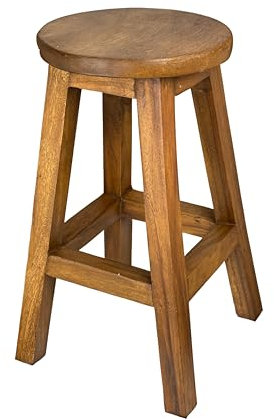 Crafty Artisan Rustic Handcrafted Tall wooden stool, great multiuse as plant stand, side table, bar stool etc