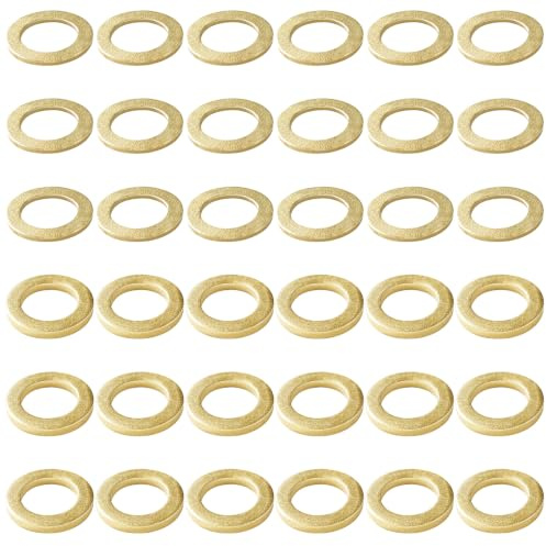 YIXISI 36 Stücke 10.2x15x1/2 mm Türscharnier Montageringe, Rings for Door Hinges, Zimmertüren Unterlegscheiben, Türscharnier Unterlegscheibe, für Türscharniere, Messing