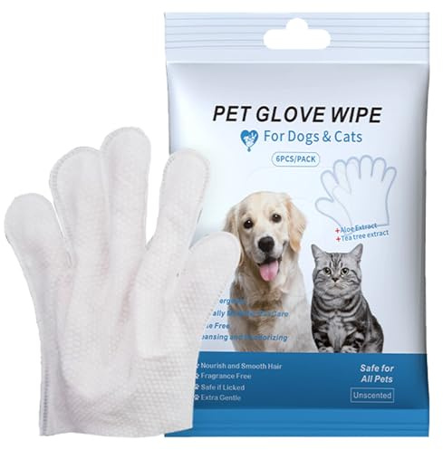 GNAUMORE Toallitas de limpieza para perros,Toallitas desechables para mascotas,Guantes de limpieza desechables para mascotas,Guantes de lavado desechables para perros,Guantes de cuidado del pelaje