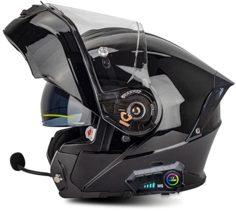 Casco Da Moto Modulare Caschi Integrati Bluetooth Con Doppia Visiera Caschi Apribili E Modulari Moto Per Uomo Donna Scooter Adulto Omologato ECE/DOT Casco Motocross
