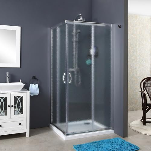 Siro - Box Doccia Scorrevole ad Angolo 80x100 cm Cromo/Stampato