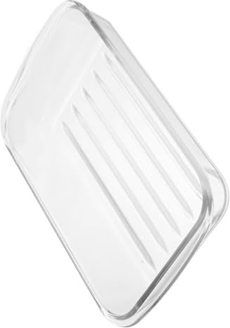 BEBEMOKO Tempered Glass Baking Pan Large Fish Dish Heat Resistant Soup Plate Vegetable Tray for Microwave Oven Home Use