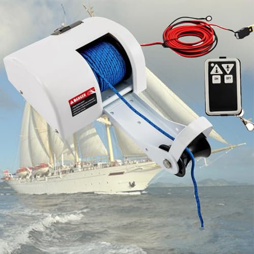 Verricello elettrico per barche marine, kit salpa ancora 12 V con telecomando wireless, durevole e affidabile per ancoraggio sicuro