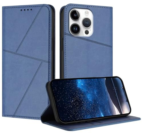 HAOFUGUI Funda Wallet para Moto E40 / E30 / E20, Premium PU Leather con Soporte y Compartimentos para Tarjetas, Premium Cierre Magnético Flip Folio Carcasa Case-Azul Rey