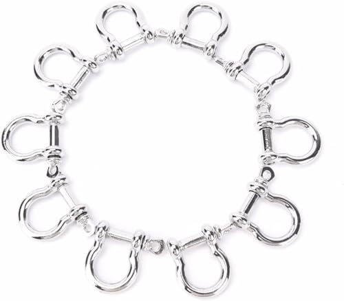 Grillete, grillete de acero inoxidable, grillete pequeño, 5/10 piezas de grapas de acero inoxidable, mosquetón, grillete de en D, llavero, gancho, conector de tornillo de unión, metal sólido(5 Pcs)
