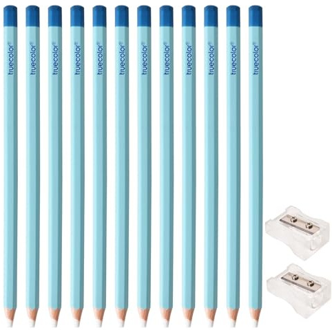 12 Pièces Gomme en Forme de Crayon avec Taille-Crayon, sans Copeaux Gomme de Précision pour le Dessin, les Études et le Bureau