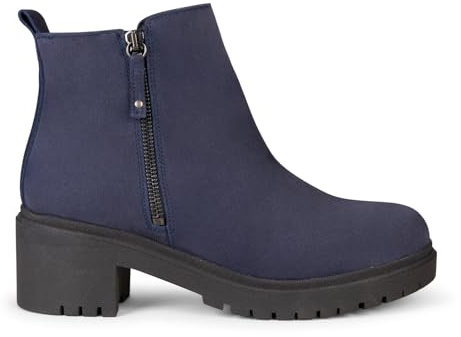miMaO Botines con tacón ancho y plataforma casual Azul, EU 39