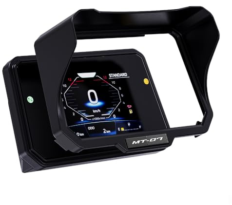 ZEXDDI Pare-soleil de moto TFT Protection d'écran compatible avec MT07 MT-07 MT 07 2025 2026 Écran solaire Instrument Film de protection solaire (noir)