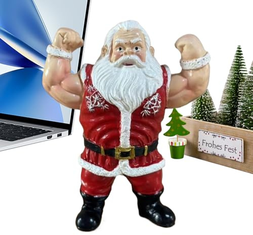 Divertente Decorazione Natalizia - Statua Muscolosa Di Babbo Natale, Figura Di Bodybuilding In Resina, Decorazione Umoristica Per La Casa Delle Vacanze, Ornamento A Tema Palestra Per Uomo Forte, Acces
