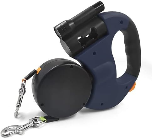 Double Leash for Two Dogs, No Tangle Double Dog Leash, Equipped with a 360° Swivel, High-Strength LED Light, and Reflective Durable Nylon Strap, Ideal for Small and Medium Pets