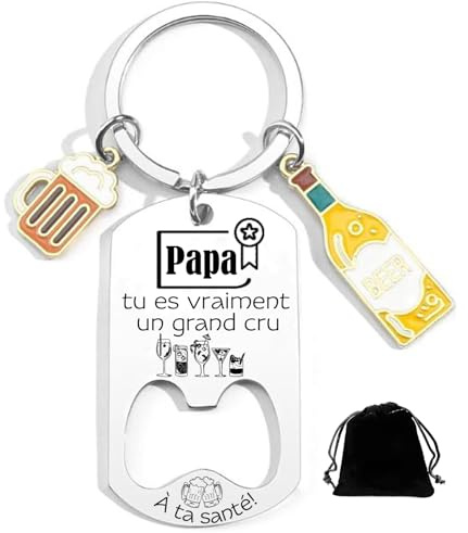 XWXWXW Idee Cadeau Papa Porte clef Décapsuleur Cadeau Fete Des Peres Original Cadeaux Papa Noel Anniversaire