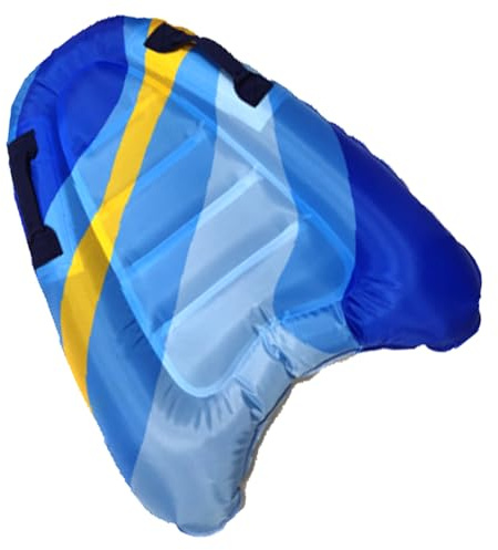 Tabla de natación inflable para niños con asas, ayuda para nadar en la piscina, aleta de flotador inflable portátil, para niños y adultos (rayas azules)