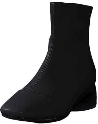 Sommarstövlar dam med spetsigt tåparti, fashionabla, tjock klack, dragkedja, bekväma cowboystövlar