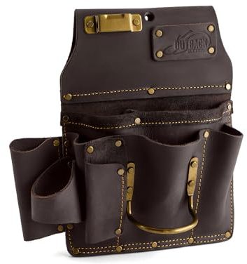 Outback OX P263801 Drywaller's 12 Tool Pouch Holder Made from Genuine Oil Tanned Leather