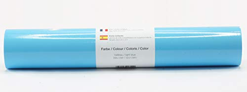 Selbstklebende Plotterfolie Vinylfolie 30,5 cm x 3 m glänzend 39 Farben zur Auswahl, Farbe:157 Hellblau