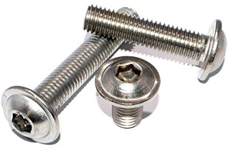 Flachkopfschrauben mit Flansch und Innensechskant M6x30 ISO 7380-2 Edelstahl A2 Stückzahl 25 Linsenkopfschrauben Linsenschrauben mit Bund Rundkopfschrauben Flanschschrauben