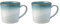 Denby - Azure Haze Blue Coffee Mug Set of 2 - 400ml Large Stoneware Ceramic Tea Mug Set For Home & Office - Dishwasher Safe, Microwave Safe - Blue, White Reactive Gradient Glaze - Chip Resistant
