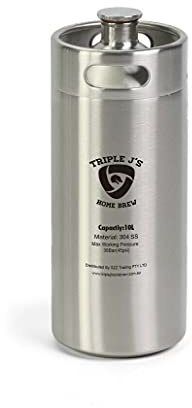Triplej Mini Barril de Acero Inoxidable (10 L, Plata Estándar)