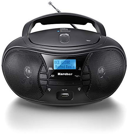 Karcher RR 5028D tragbares CD Radio (CD-Player, DAB+ Radio, Bluetooth, Batterie/Netzbetrieb, USB) schwarz