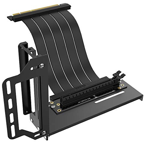 Akasa Riser Black PRO, Vertikale GPU-Halterung, PCIe 3.0 Riser Kabel, EMI Abschirmung, 200 mm, AK-CBPE02-20B