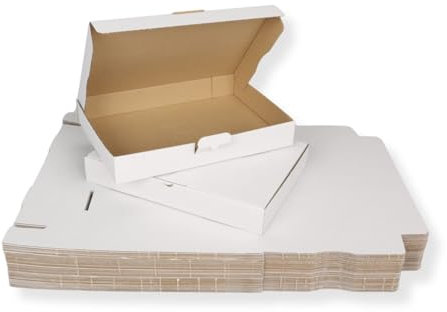 50 St. Maxibriefkarton 320 x 225 x 50 mm DIN A4 weiß Warensendung Faltkarton, Warenpost, Klappdeckelkarton