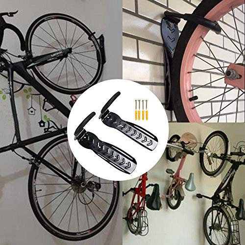 2 x Wall Mounted Bike Rack Hook Space Saving Vertical Bicycle Wall Hanger Indoor Bicycle Storage Cycle Stand Garage Shed