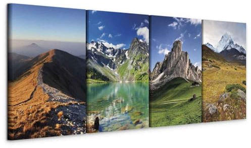 murando - Leinwandbild Set Landschaft Akustikschaum, Schlafzimmer, modern | Hochwertige Leinwand, sofort aufhängbar, ideal fürs Wohn- oder Schlafzimmer, wasserfest und lichtecht, langlebig, stilvoll