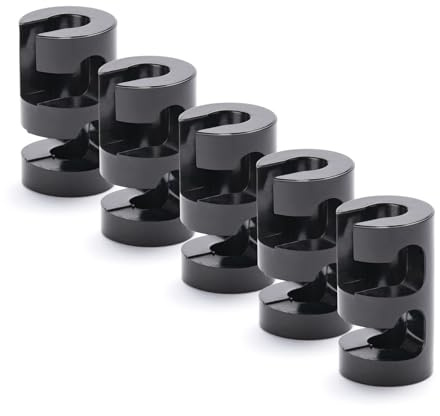 ORION LIGHTSTYLE 5 Stück Wand- und Deckenpins Schwarz 2 Führungen für Textilkabel Deckenbefestigung Affenschaukel Aufputz-Kabelhalter für Lampe DIY