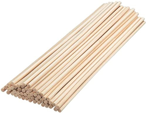 50 Stück kleine runde Holzstäbchen Bambusstäbchen zum Basteln Runde Stöcke zum Basteln DIY Kinder Handarbeit Baumodell Materialien Hochwertige Holzstäbchen（ 30cm * 5mm）