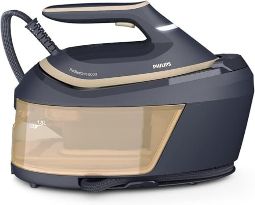 Philips PerfectCare 6000 Series Steam Generator, 2400 W, 600g Steam Flow, 8 Bar Pressure, No Burns with OptimalTEMP Technology, 1.8L Tank, Black (PSG6066/26)