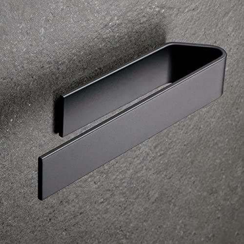 Designfabrik Hamburg Handtuchhalter ohne Bohren | Handtuchhalter Wand für Bad & Küche | Handtuchring | Wandhalter selbstklebend für Badezimmermöbel | Handtuchhalter Schwarz 22 cm | Modernes Design