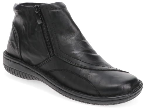 Pavers Ladies Elegant Leather Ankle Boots in Black with Secure Zip Closure and Comfortable Insole - Durable Quality Shoes - Size UK 5 / EU 38