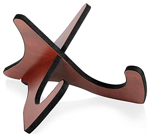 Classic Cantabile HUS-20 - Stilvoller Instrumentenständer aus Holz - Geeignet für Ukulele, Violine & Handtrommel - Buchständer für Kochbücher & Tablets - 2 Teile, kinderleichter Aufbau