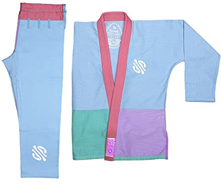 Sanabul Easter Egg Scrambled Brazilian Jiu Jitsu Gi BJJ Gi for Men & Women, Blue / Green / Purple, A0