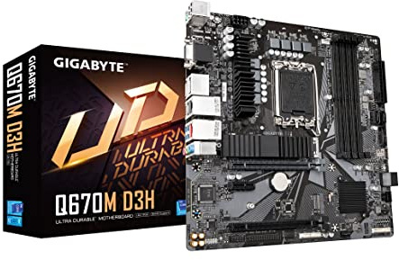 GIGABYTE Q670M D3H (LGA1700/ Intel/ Q670/ M-ATX/ DDR5/ Dual M.2/ PCIe 4/ USB 3.2 Gen2 Type-C/Intel 2.5GbE LAN/Carte mère)