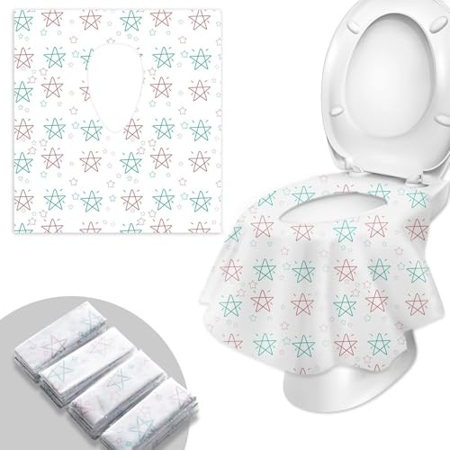 Toilettensitz mit fünfzackigem Sterndruck 20PCS | Universal Rutschfester Wasserdichter Und Antibakterieller Einweg-Toilettensitz, Toiletten Sitzbezug Kinder Und Erwachsene