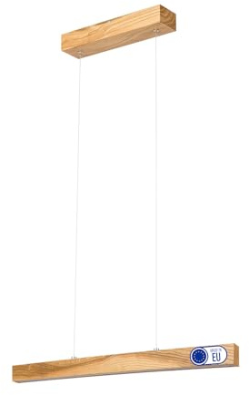 alfalux Hängelampe Hängeleuchte - Deckenlampe aus Holz - Pendelleuchte - LED Lampe - Dimmbar - Warmweiß 60 cm Rustikal DIMLED60KB-3K-RUSTIKAL