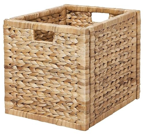 LABBSAL Basket, fit KALLAX shelving unit, handmade water hyacinth, 32x34x32 cm