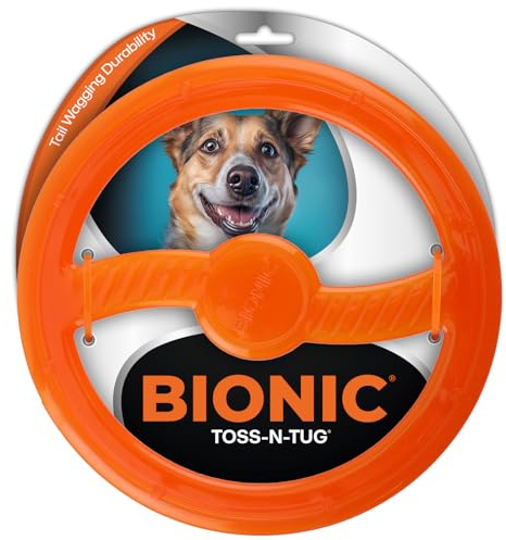 BIONIC Toss-N-Tug Dog Toy - High-Visibility Ultimate Multi-Action Dog Toy