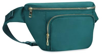 Bauchtasche für Damen und Herren, Stylische Hüfttasche mit 4 Reißverschlusstaschen und Verstellbarem Gurt, Ideal für Reisen und Wandern, Turquoise (Patent Angemeldet)