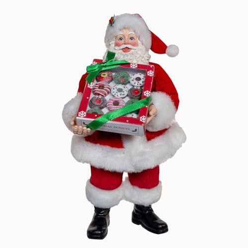 Kurt Adler 10.5-inch Fabriché™ Santa with Box of Donuts