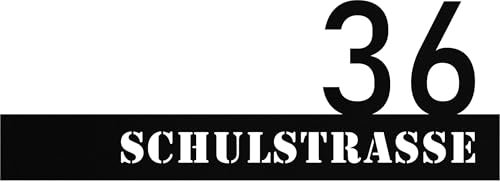 INDIGOS UG - Haustürschild Aluverbundplatte - Hausnummer rechts - 70 cm - Straßenschild mit Hausnummer - Wunschtext zum personalisieren - als Türschild für Familie, Freunde, Geschenk