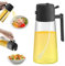 2 in 1 Oil Dispenser and Oil Sprayer Premium Olive Oil Dispenser Bottle with Non-Drip Spout Oil Mister Oil Spray Bottle for Cooking, Kitchen, Salad, Barbecue Black 470ML/ 15.8fl.oz