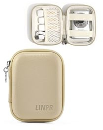 Linpr Digital Camera Case for Kodak PIXPRO FZ45/FZ55/IXNAIQY, Light Khaki | Compact Bag Compatible with CAMKORY DC403/Canon IXUS 285 HS/PowerShot, Small Travel Cameras Storage Holder for SD Card