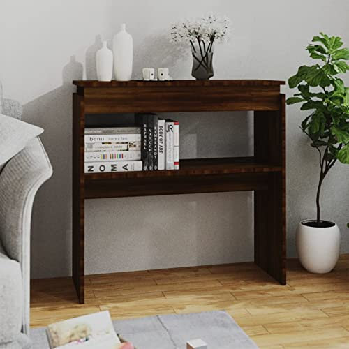 Homgoday Konsolentisch Eiche Braun 80 x 30 x 80 cm Mehrschichtholz, Couchtisch, Couchtisch, Couchtisch, Couchtisch, Wohnzimmer Büro Schlafzimmer