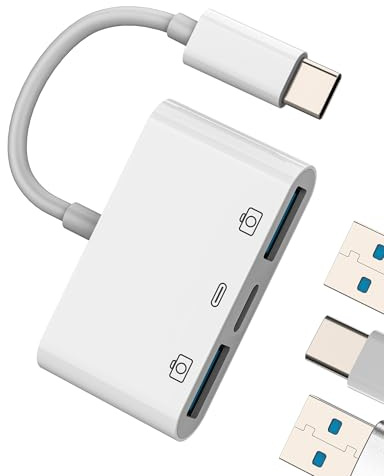 Adaptador USB C a USB para iPhone 15 Tipo C Cable Carga Android Móvil OTG 3.0 Transferir MacBook para iPad Tipo C Datos Cable Compatible para Samsung S24 Memoria Cámara Convertidor