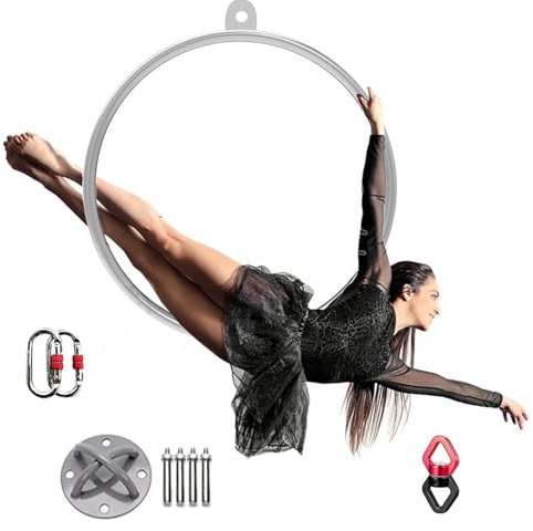 SAYEYBU Luftring-Set, 80cm/85cm/90cm/95cm/100cm Luftring-Set, Einzelpunkt-ZirkusluftausrüStung, Yoga-Reifen, FüR Tanzstudio
